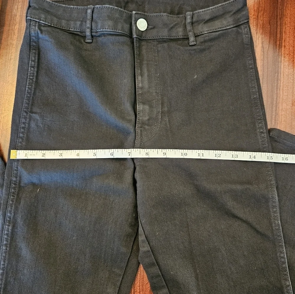 H&M &denim Skinny Coupe Moulante High Waist Ankle Black Jeans US 4 NWT
